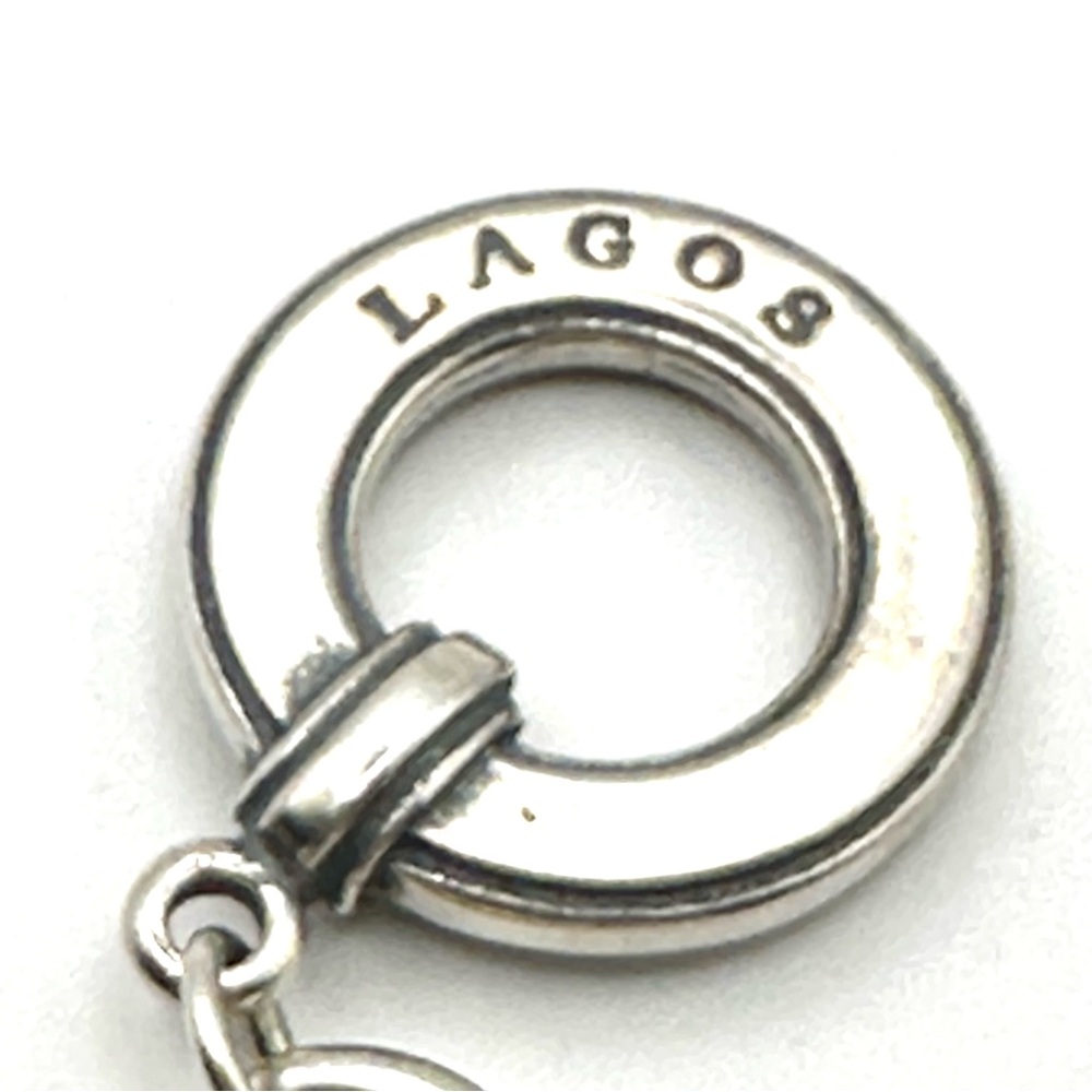 Lagos Caviar Two Tone Silver & 18 Kt Gold Reversible Heart Charm Bracelet - Picture 6 of 9